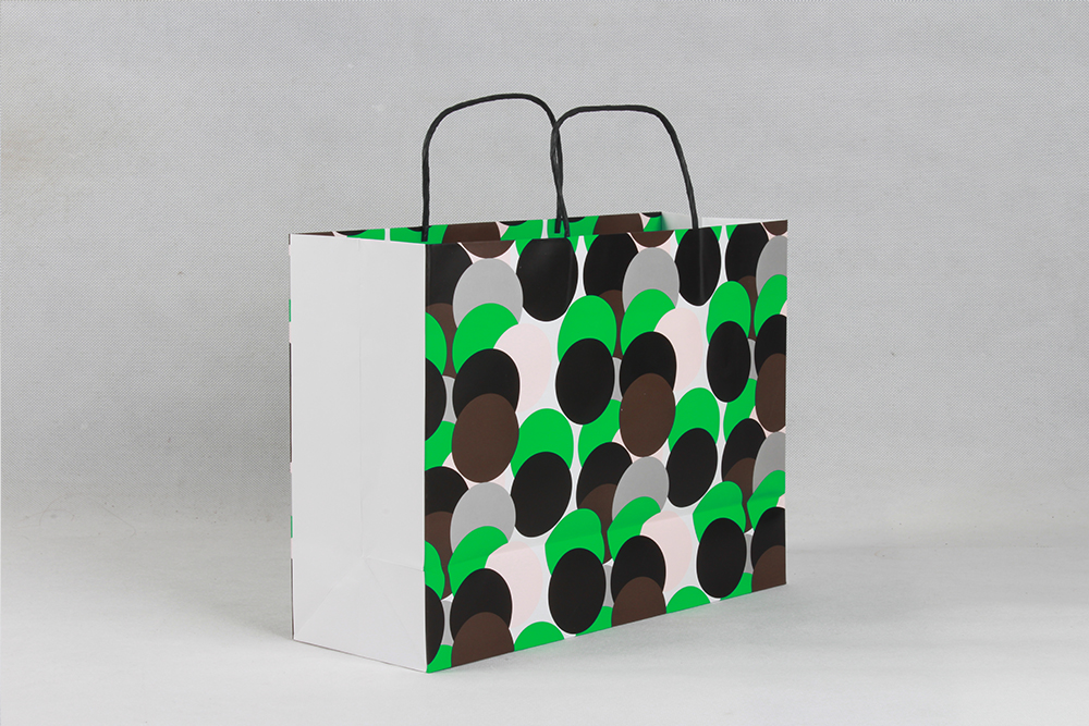绿色圆圈创意型铜版纸袋